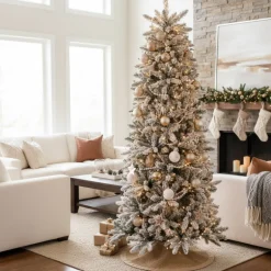 Albero di Natale Russel Innevato h210Ø70cm PE+PVC