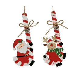 Babbo Natale su Bastoncino di Zucchero da Appendere Pezzo Singolo