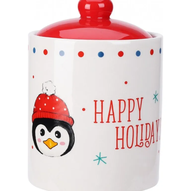 Barattolo di Natale in Ceramica 12x18 cm. Pezzo Singolo