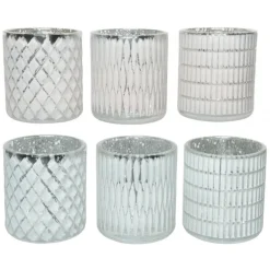 Bicchiere Bianco Porta Tea Light h 9 cm. Pezzo Singolo