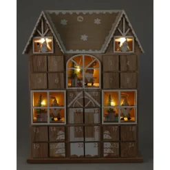 Calendario Avvento Luminoso in Legno 37 cm