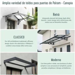 Canopia Amsterdam Pensilina Da Esterno 224X140 cm Trasparente