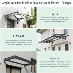 Canopia Aquila Pensilina Da Esterno 412X91 cm Grigio