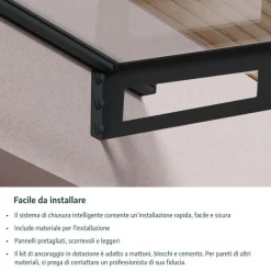 Canopia Aquila Pensilina Da Esterno 412X91 cm Grigio