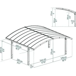 Canopia Arizona Breeze Carport Doppio in Alluminio 6 X 5 m