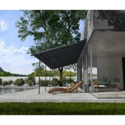 Canopia Capri Pergola Addossata in Alluminio 3X9.7 m Grigio
