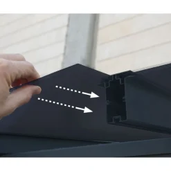 Canopia Capri Pergola Addossata in Alluminio 3X7.4 m Grigio