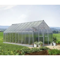 Canopia Essence Doppio Strato Serra Da Giardino in Policarbonato 607X244X229 cm Argento