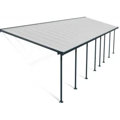 Canopia Feria Pergola Addossata in Alluminio 3X12.2 m Grigio