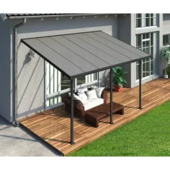 Canopia Feria Pergola Addossata in Alluminio 3X4.3 m Grigio