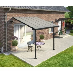 Canopia Feria Pergola Addossata in Alluminio 3X3 m Grigio