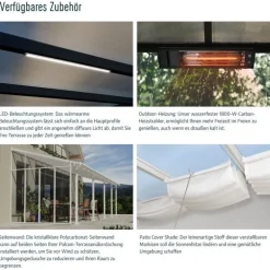 Canopia Feria Pergola Addossata in Alluminio 3X5.5 m Grigio