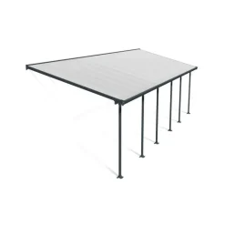 Canopia Feria Pergola Addossata in Alluminio 3X9.2 m Grigio