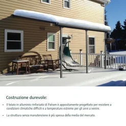 Canopia Feria Pergola Addossata in Alluminio 3X9.7 m Grigio