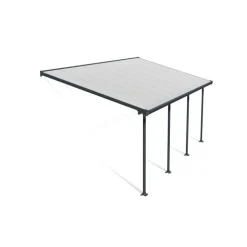 Canopia Feria Pergola Addossata in Alluminio 3X6.1 m Grigio