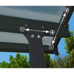 Canopia Feria Pergola Addossata in Alluminio 3X6.1 m Grigio