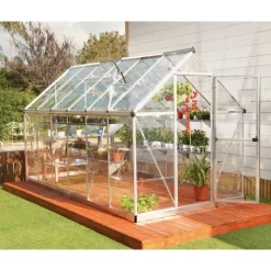 Canopia Harmony Trasparente Serra Da Giardino in Policarbonato 370X185X208 cm Argento