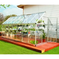 Canopia Harmony Trasparente Serra Da Giardino in Policarbonato 426X185X208 cm Argento