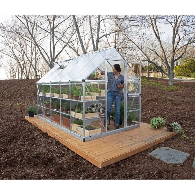 Canopia Hybrid Serra Da Giardino in Policarbonato 306X185X208 cm Argento