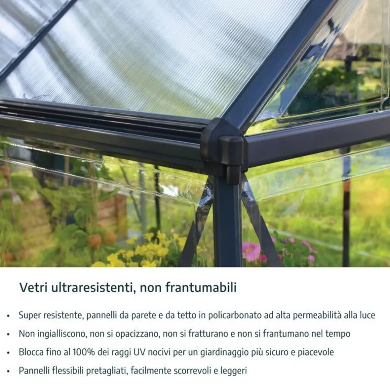 Canopia Hybrid Serra Da Giardino in Policarbonato 306X185X208 cm Argento