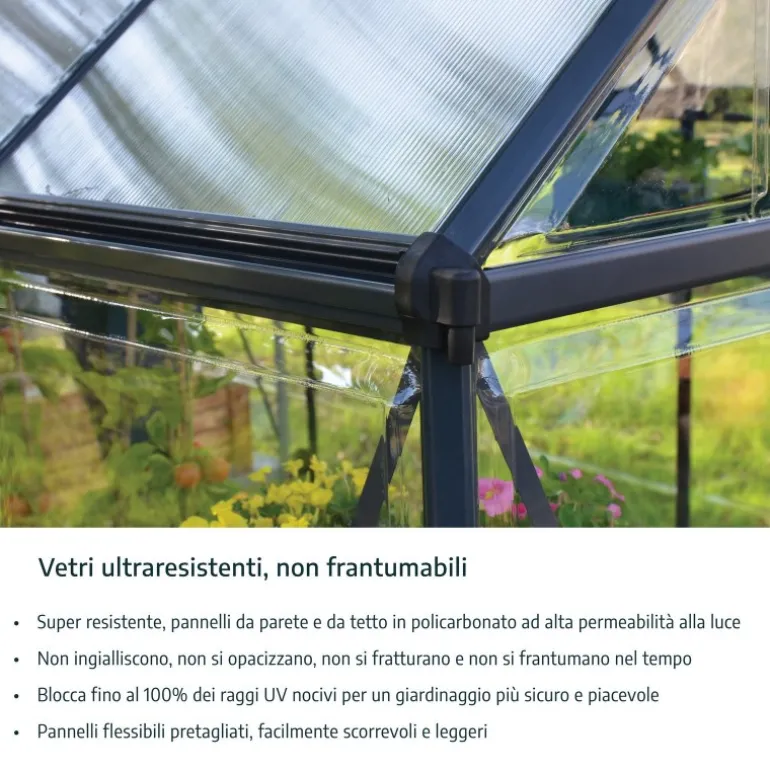 Canopia Hybrid Serra Da Giardino in Policarbonato 247X185X208 cm Grigio