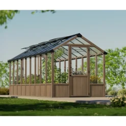 Canopia NATURA Doppio Strato Serra Da Giardino in Policarbonato 641X237.5X261 cm - Legno di cedro