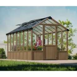 Canopia NATURA Doppio Strato Serra Da Giardino in Policarbonato 500.5X237.5X261 cm - Legno di cedro