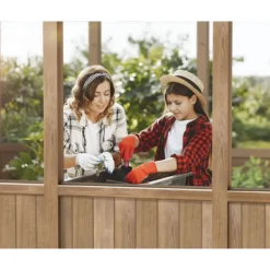 Canopia NATURA Doppio Strato Serra Da Giardino in Policarbonato 500.5X237.5X261 cm - Legno di cedro