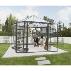 Canopia Oasis Serra Da Giardino in Policarbonato Esagonale 363X316X289 cm Grigio