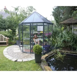 Canopia Oasis Serra Da Giardino in Policarbonato Esagonale 247X213X267 cm Grigio