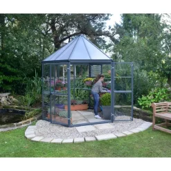 Canopia Oasis Serra Da Giardino in Policarbonato Esagonale 247X213X267 cm Grigio