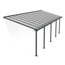 Canopia Olympia Pergola Addossata in Alluminio 3X8.6 m Grigio