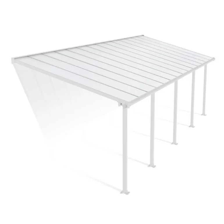 Canopia Olympia Pergola Addossata in Alluminio 3X8.6 m Bianco