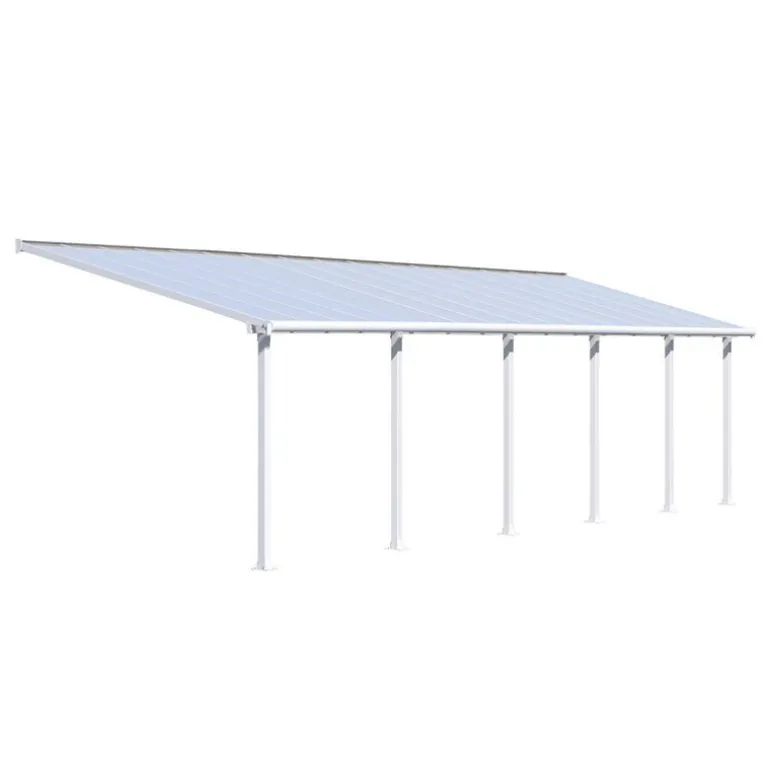Canopia Olympia Pergola Addossata in Alluminio 3X9.8 m Bianco