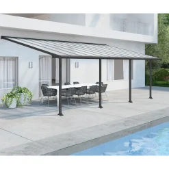 Canopia Olympia Pergola Addossata in Alluminio 3X7.4 m Grigio