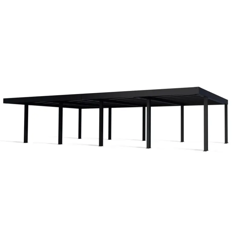 Canopia OSLO Carport in Alluminio 6X12 m Nero