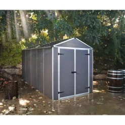 Canopia Rubicon Casetta Da Giardino in Policarbonato Ultra Resistente 378X185X217 cm Grigio Scuro