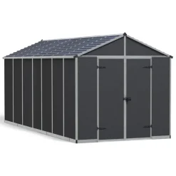 Canopia Rubicon Casetta Da Giardino in Policarbonato Ultra Resistente 528X237X235 cm Grigio Scuro