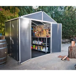 Canopia Rubicon Casetta Da Giardino in Policarbonato Ultra Resistente 229X237X235 cm Grigio Scuro