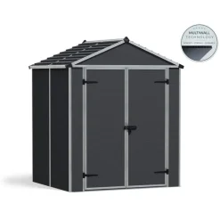 Canopia Rubicon Casetta Da Giardino in Policarbonato Ultra Resistente 154X185X217 cm Grigio Scuro