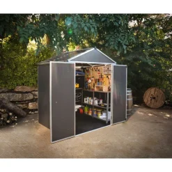 Canopia Rubicon Casetta Da Giardino in Policarbonato Ultra Resistente 154X185X217 cm Grigio Scuro