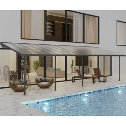 Canopia Sierra Pergola Addossata in Alluminio 3X9.2 m Grigio