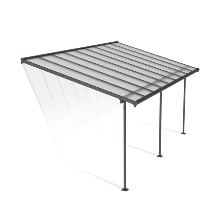 Canopia Sierra Pergola Addossata in Alluminio 3X5.6 m Grigio