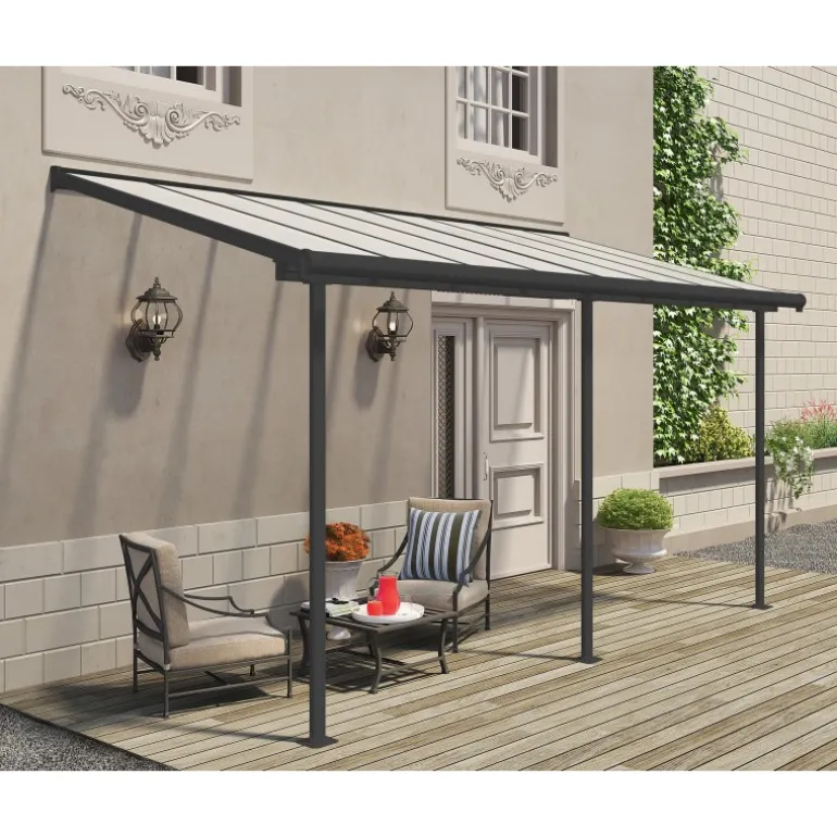 Canopia Sierra Pergola Addossata in Alluminio 2.3X4.5 m Grigio