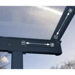 Canopia Sierra Pergola Addossata in Alluminio 2.3X4.5 m Grigio