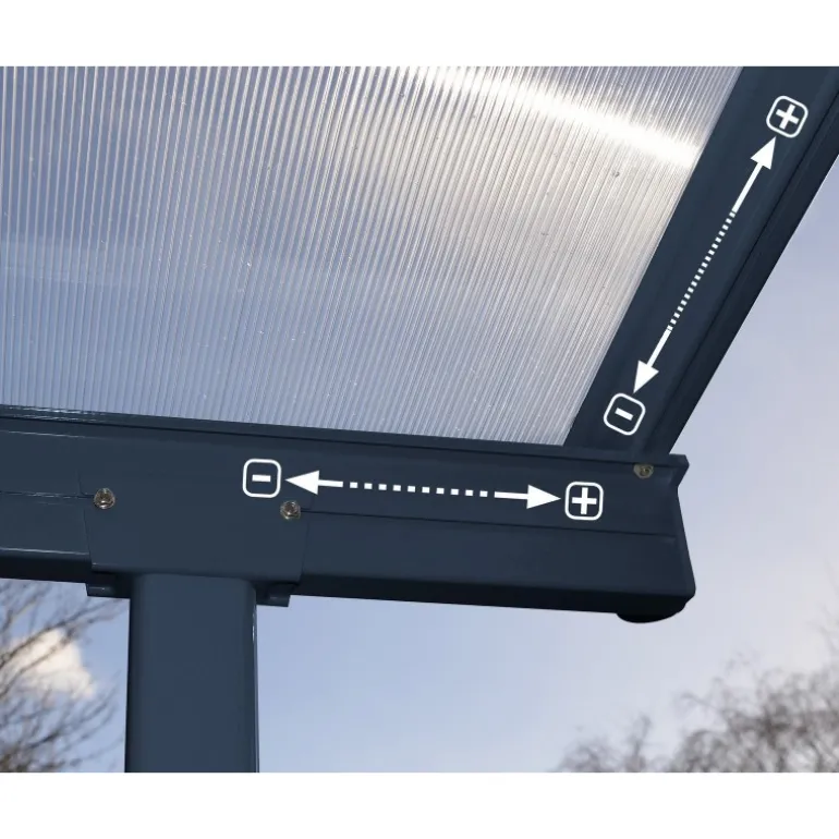 Canopia Sierra Pergola Addossata in Alluminio 2.3X4.5 m Grigio