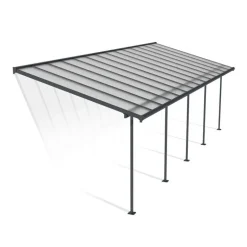 Canopia Sierra Pergola Addossata in Alluminio 3X8.6 m Grigio