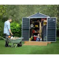 Canopia Skylight Casetta Da Giardino in Policarbonato 229X185X217 cm Grigio Scuro