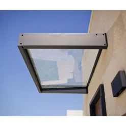 Canopia Sophia Pensilina Da Esterno 215X95 cm - Struttura Grigia Pannello Trasparente