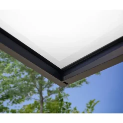 Canopia Sophia Pensilina Da Esterno 215X95 cm - Struttura Grigia Pannelli Opal Bianco